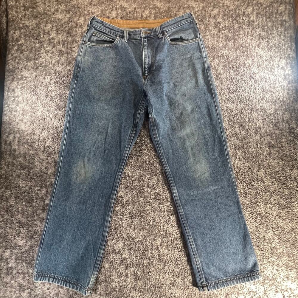 Duluth Trading Co Flex Ballroom Jeans Men 36x31 Blue Stretch Denim Work Pants